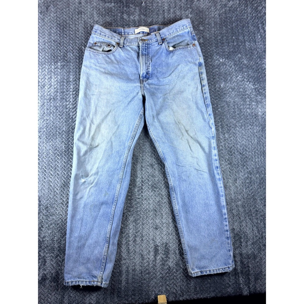 Gap Ankle Jeans Women 12 Blue Denim Cotton Loose Fit Light Wash Mid Rise Zip Fly